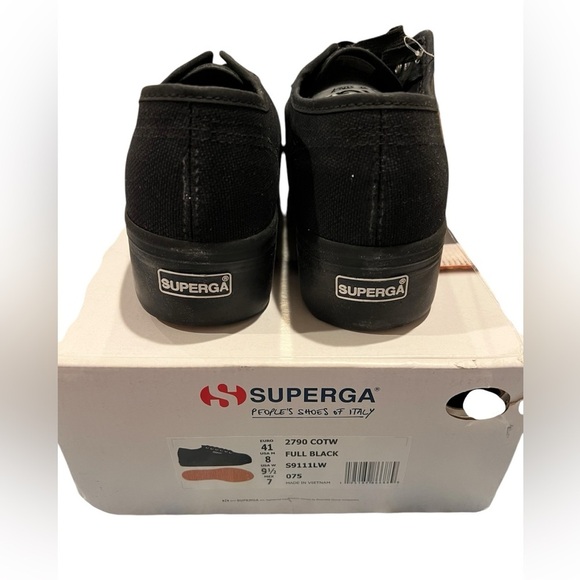 NWT Superga Women’s 2790 Black Fashion Sneakers in size 9.5 - Picture 6 of 8
